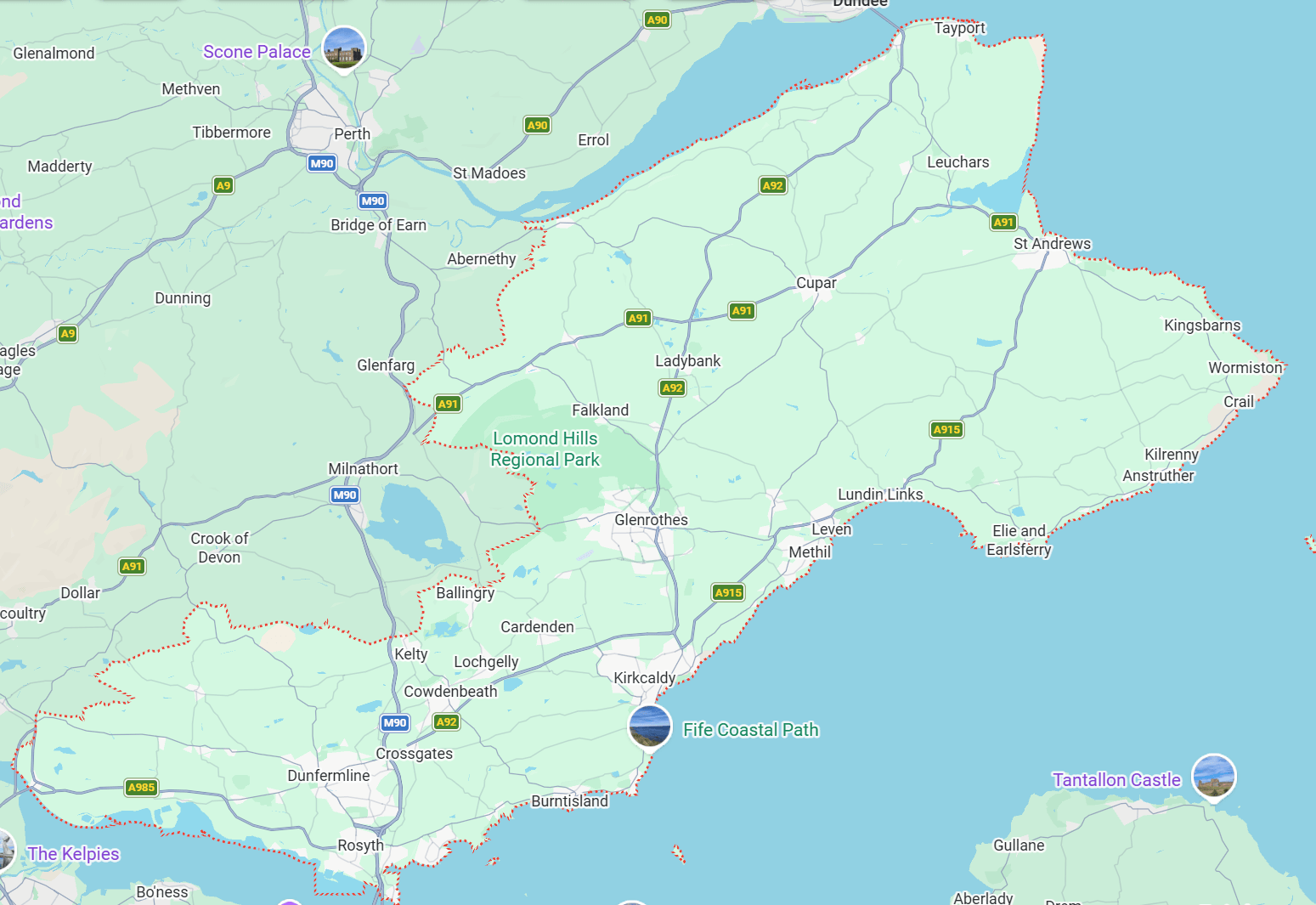 Kingdom of Fife Delivery Map